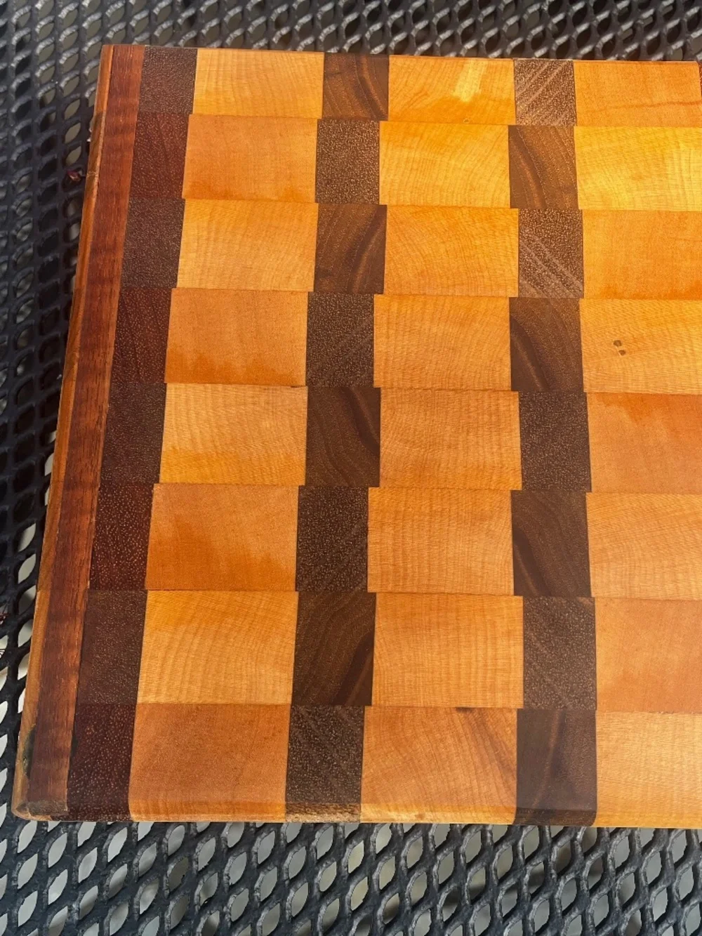 Hand Made End Grain Cutting Board- 100% Reclaimed Maple and Walnut